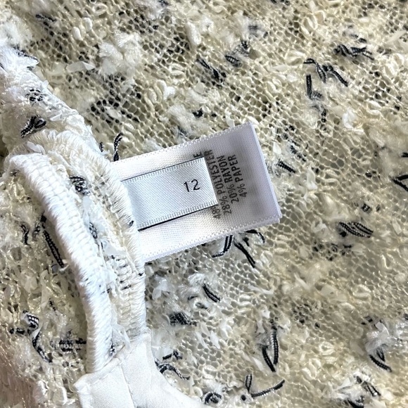 St. John Cream Boucle Knit Textured Sheer Shirt / Jacket sz 12 old money preppy - Picture 6 of 16